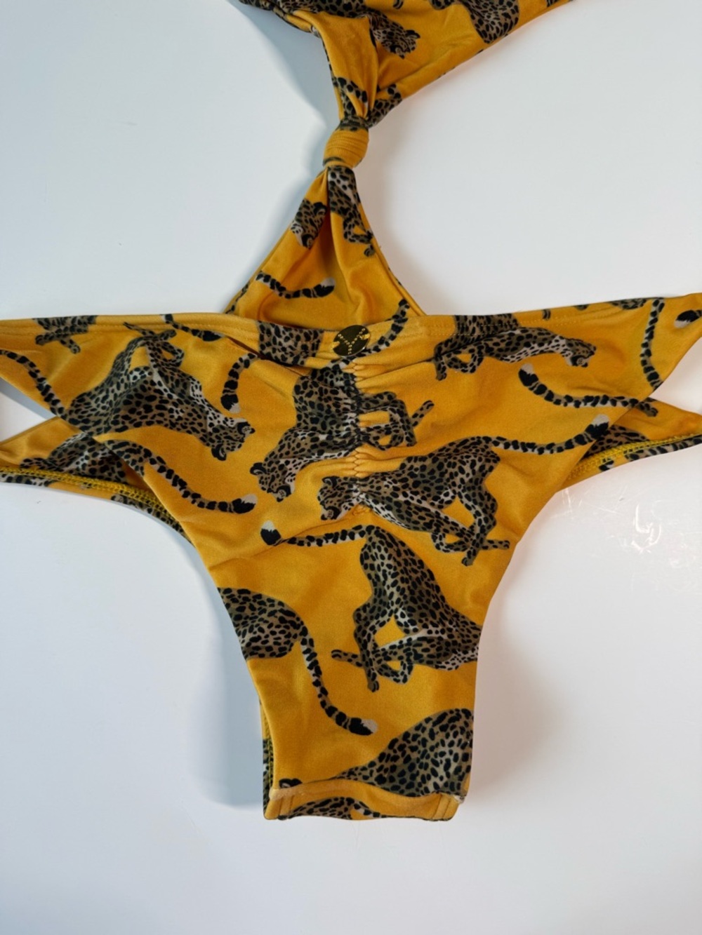 TRYA Mustard Yellow Leopard Print One-Piece Swimsuit - Picture 3 of 5